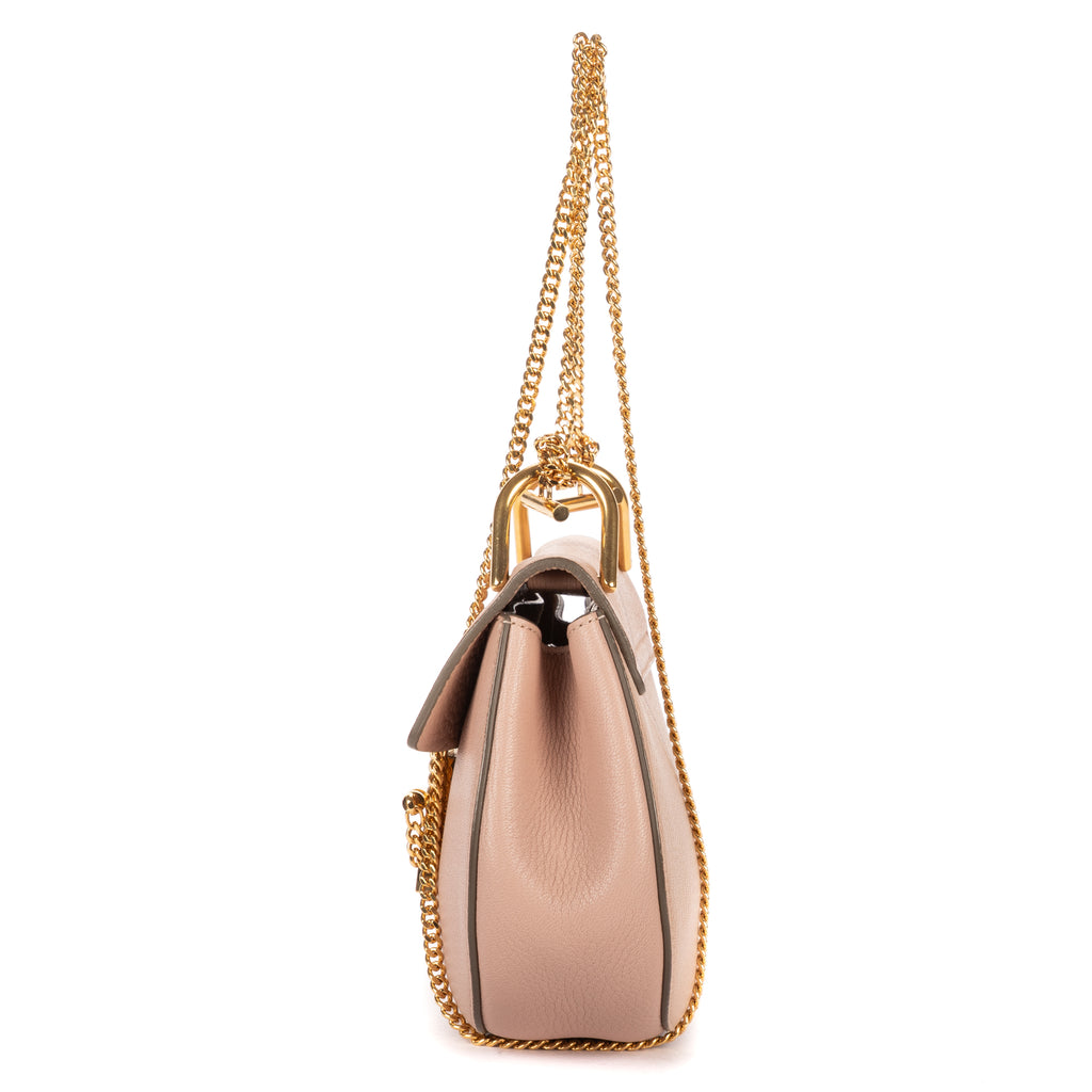 Shoulder Bag Mini Drew Mini Pink Pebbled Calfskin Leather