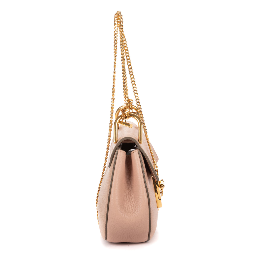 Shoulder Bag Mini Drew Mini Pink Pebbled Calfskin Leather
