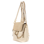 Backpack Faye Small Ivory Pebbled Calfskin Leather