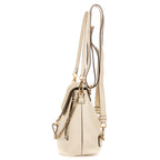 Backpack Faye Small Ivory Pebbled Calfskin Leather