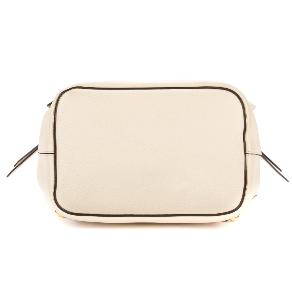 Backpack Faye Small Ivory Pebbled Calfskin Leather