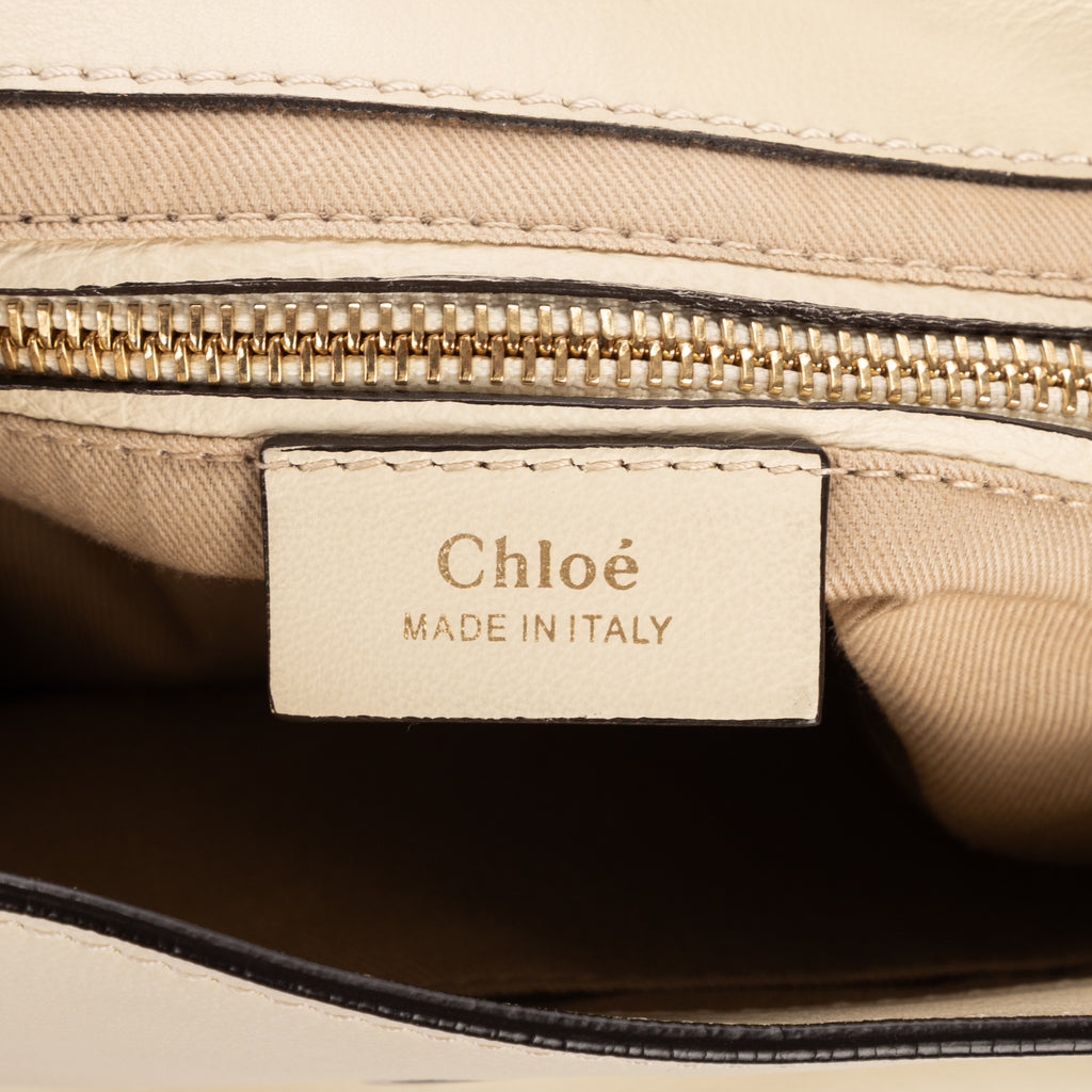 Backpack Faye Small Ivory Pebbled Calfskin Leather