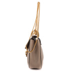 Shoulder Bag Drew Small Grey Grained Calfskin Leather