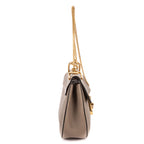 Shoulder Bag Drew Small Grey Grained Calfskin Leather