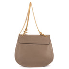 Shoulder Bag Drew Small Grey Grained Calfskin Leather