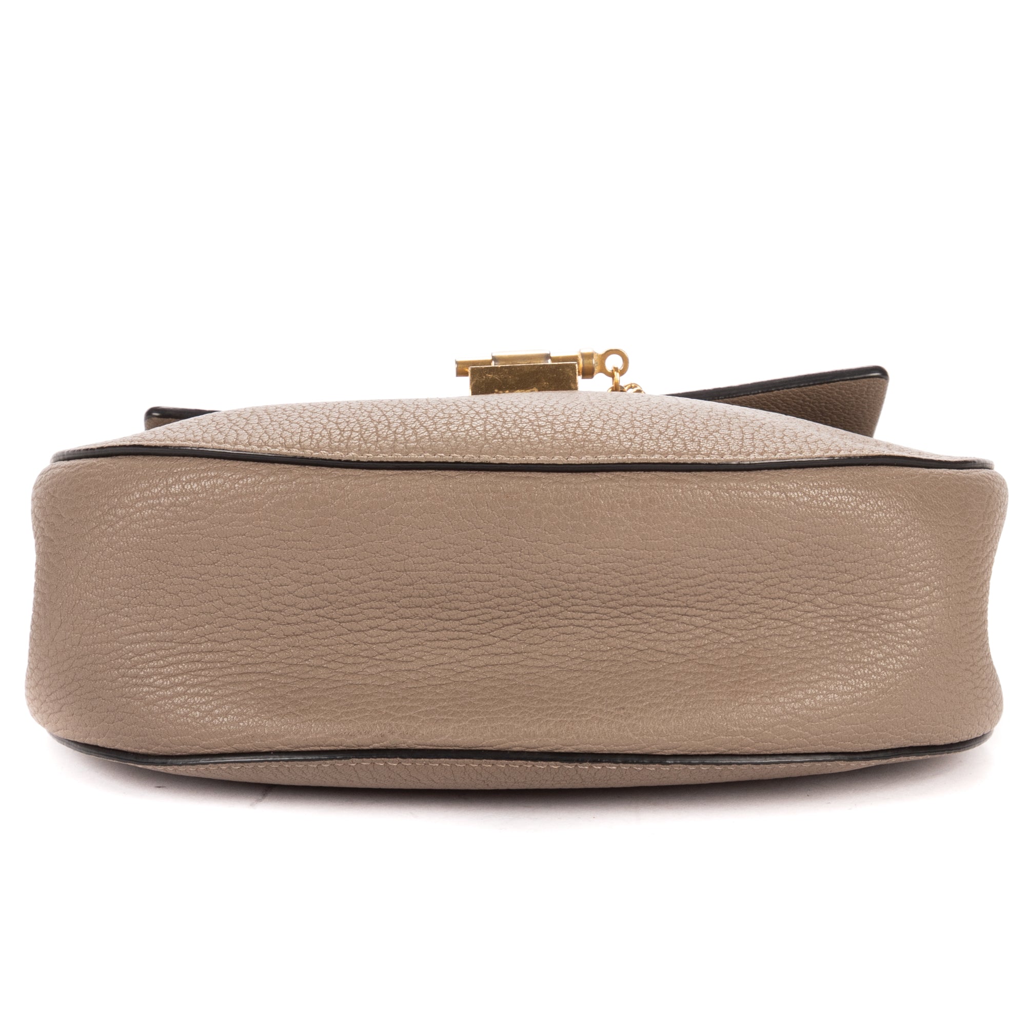 Shoulder Bag Drew Small Grey Grained Calfskin Leather
