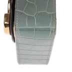 Shoulder Bag Mini C Crossbody Light Blue Crocodoile Embossed Calfskin Leather