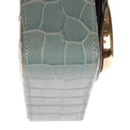 Shoulder Bag Mini C Crossbody Light Blue Crocodoile Embossed Calfskin Leather
