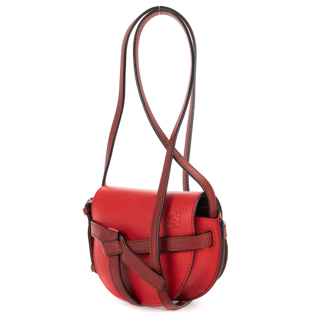 Shoulder Bag Mini Gate Crossbody Mini Red Grained Calfskin Leather
