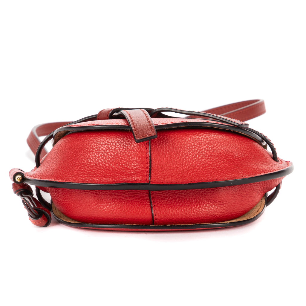 Shoulder Bag Mini Gate Crossbody Mini Red Grained Calfskin Leather