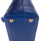 Shoulder Bag Ville Top Handle Small Blue Grained Calf Leather