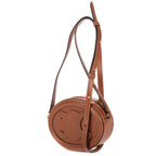 Shoulder Bag Cuir Triomphe Oval Purse Brown Calfskin Leather