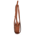Shoulder Bag Cuir Triomphe Oval Purse Brown Calfskin Leather
