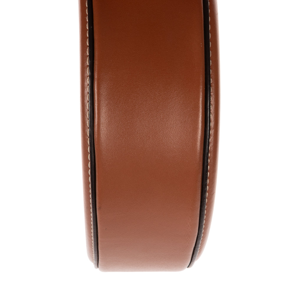 Shoulder Bag Cuir Triomphe Oval Purse Brown Calfskin Leather