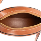 Shoulder Bag Cuir Triomphe Oval Purse Brown Calfskin Leather