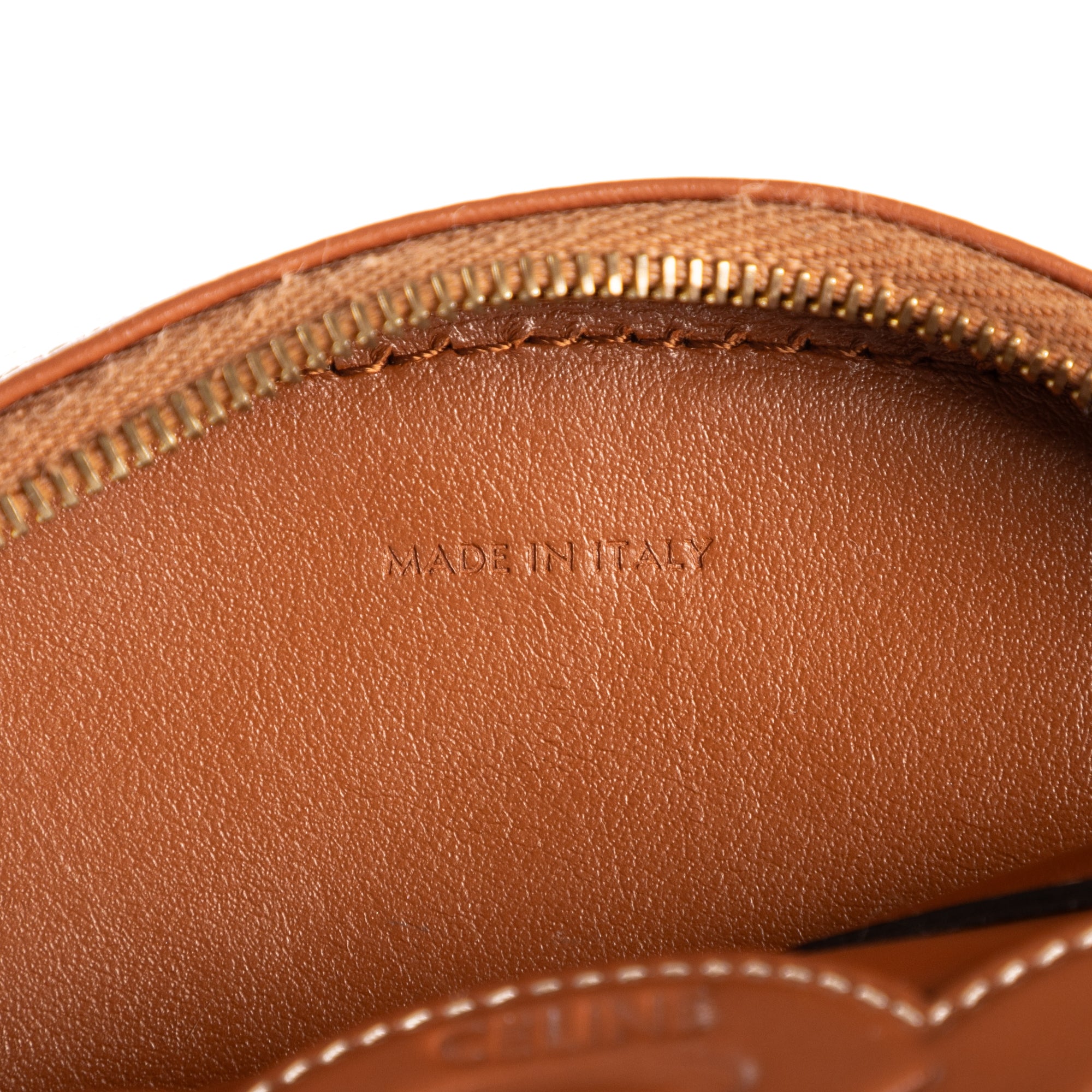Shoulder Bag Cuir Triomphe Oval Purse Brown Calfskin Leather