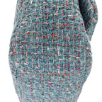 Shoulder Bag 19 Flap Bag Medium Blue Quilted Tweed Canvas