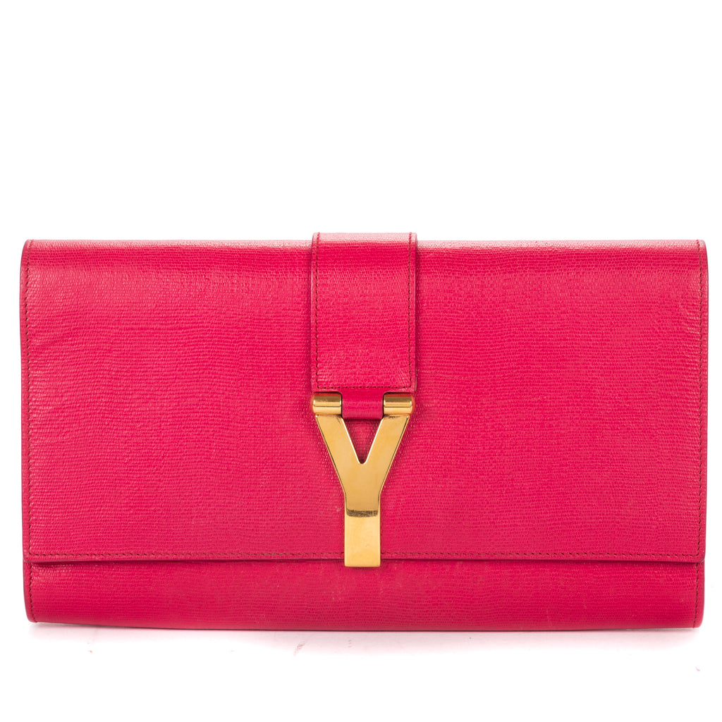 Clutch Ligne Y Clutch Pink Calfskin Leather