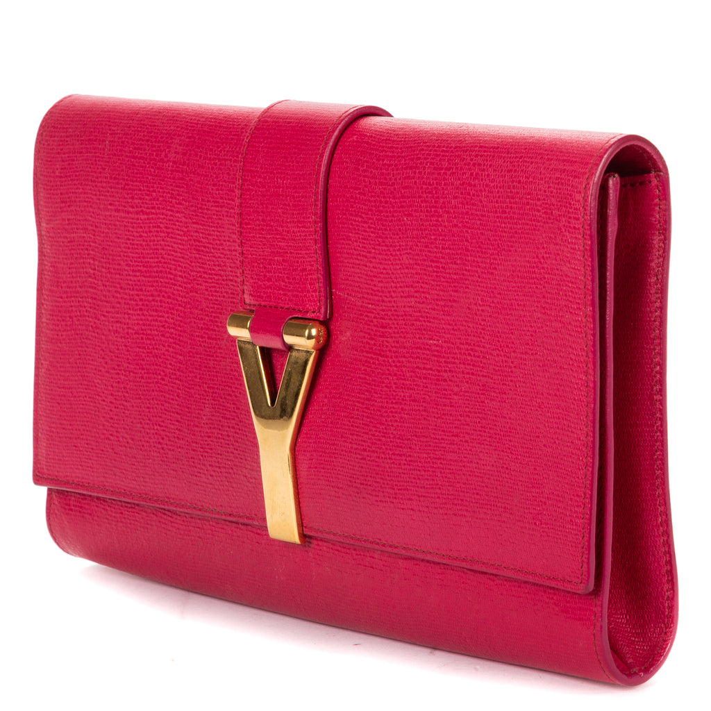 Clutch Ligne Y Clutch Pink Calfskin Leather