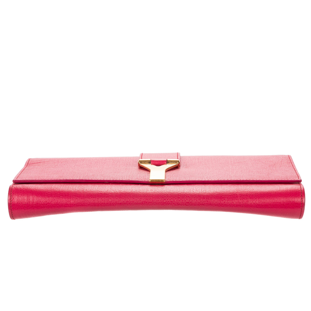 Clutch Ligne Y Clutch Pink Calfskin Leather