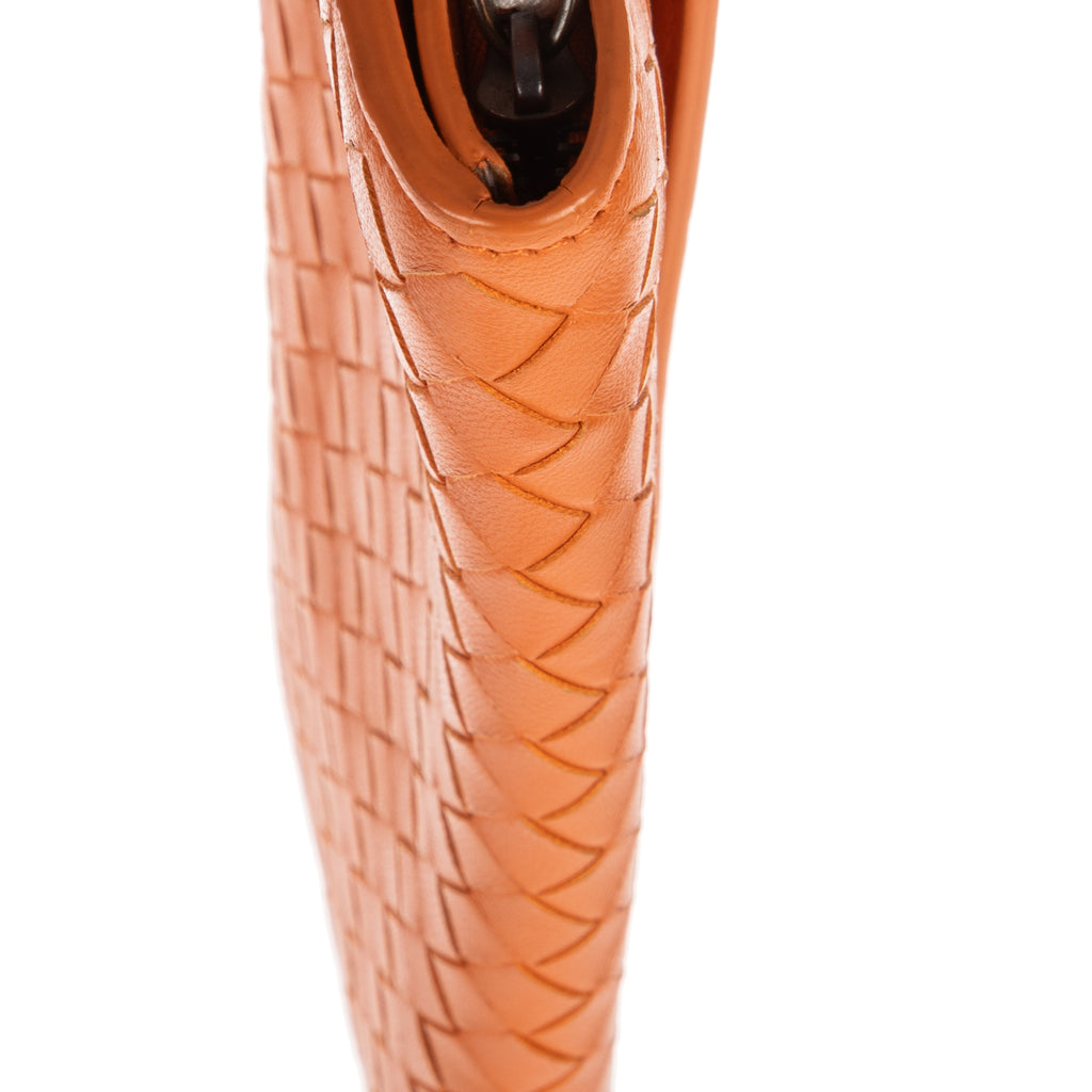 Wallet Long Wallet Flap Orange Intrecciato Calfskin Leather