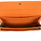 Wallet Long Wallet Flap Orange Intrecciato Calfskin Leather
