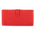Wallet Long Wallet Flap Red Intrecciato Calfskin Leather
