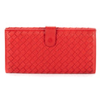 Wallet Long Wallet Flap Red Intrecciato Calfskin Leather
