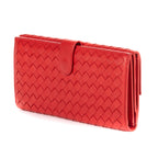 Wallet Long Wallet Flap Red Intrecciato Calfskin Leather