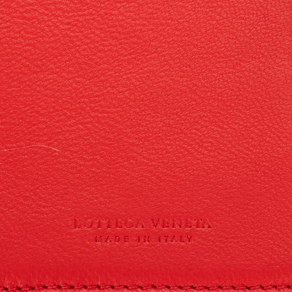 Wallet Long Wallet Flap Red Intrecciato Calfskin Leather