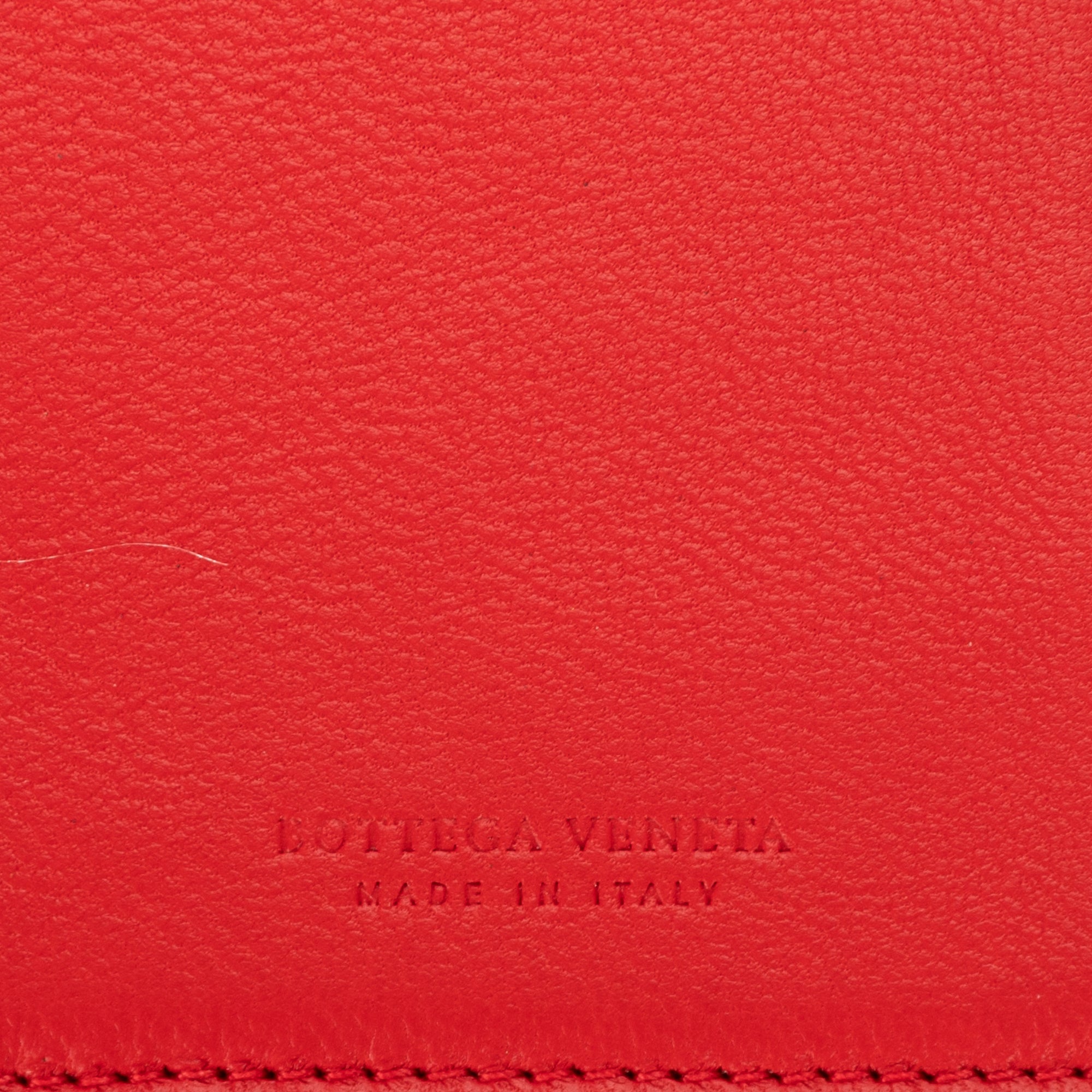 Wallet Long Wallet Flap Red Intrecciato Calfskin Leather