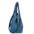 Shoulder Bag Double Zip Galleria Tote Blue Saffiano Leather