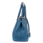 Shoulder Bag Double Zip Galleria Tote Blue Saffiano Leather