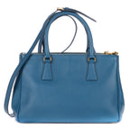 Shoulder Bag Double Zip Galleria Tote Blue Saffiano Leather