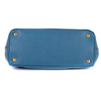 Shoulder Bag Double Zip Galleria Tote Blue Saffiano Leather