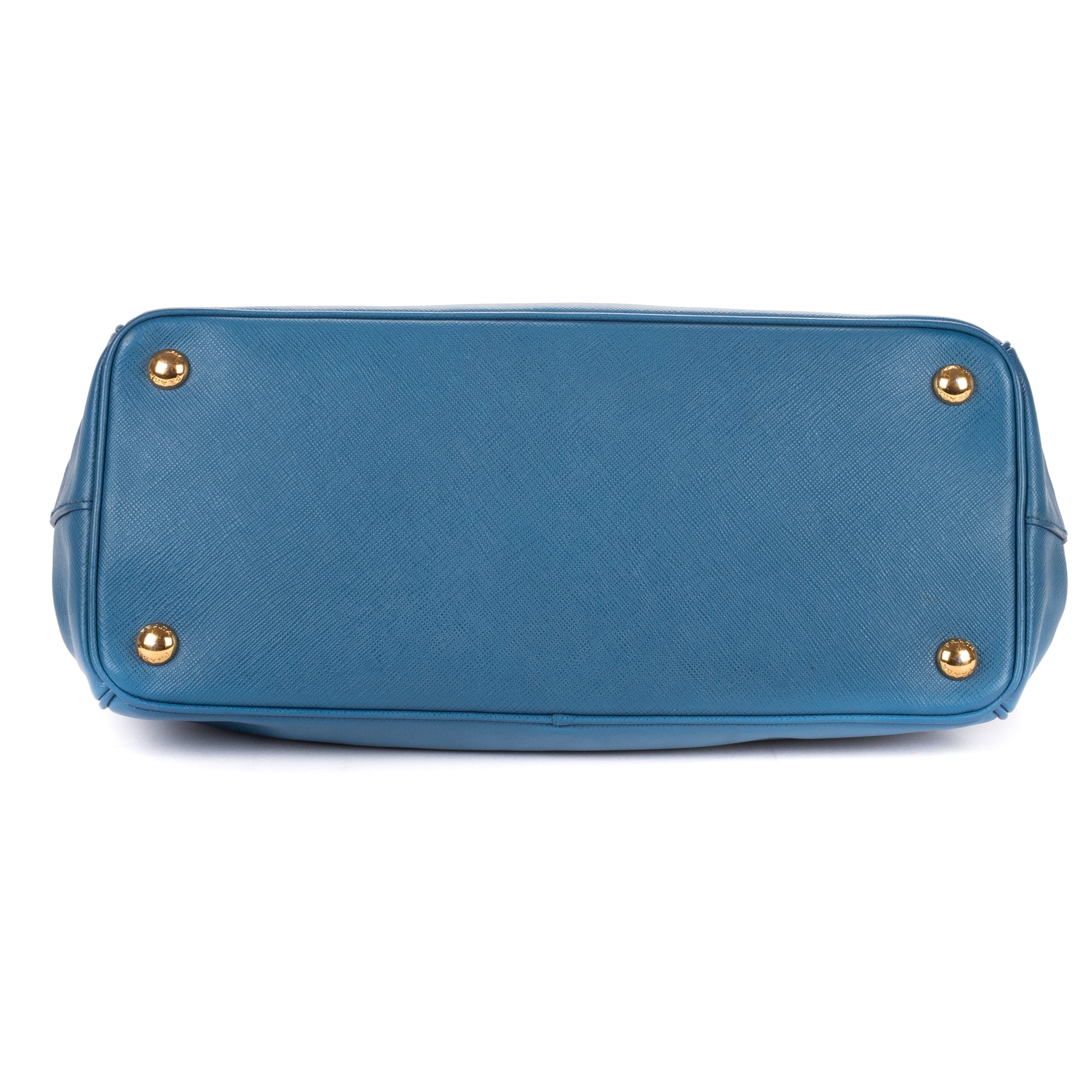 Shoulder Bag Double Zip Galleria Tote Blue Saffiano Leather