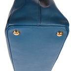 Shoulder Bag Double Zip Galleria Tote Blue Saffiano Leather
