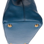 Shoulder Bag Double Zip Galleria Tote Blue Saffiano Leather