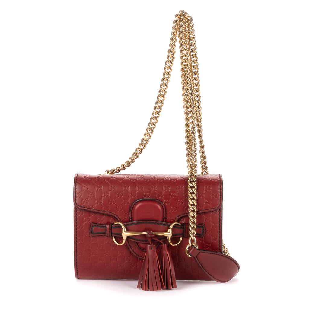 Shoulder Bag Mini Emily Crossbody Mini Burgundy Microguccissima Leather