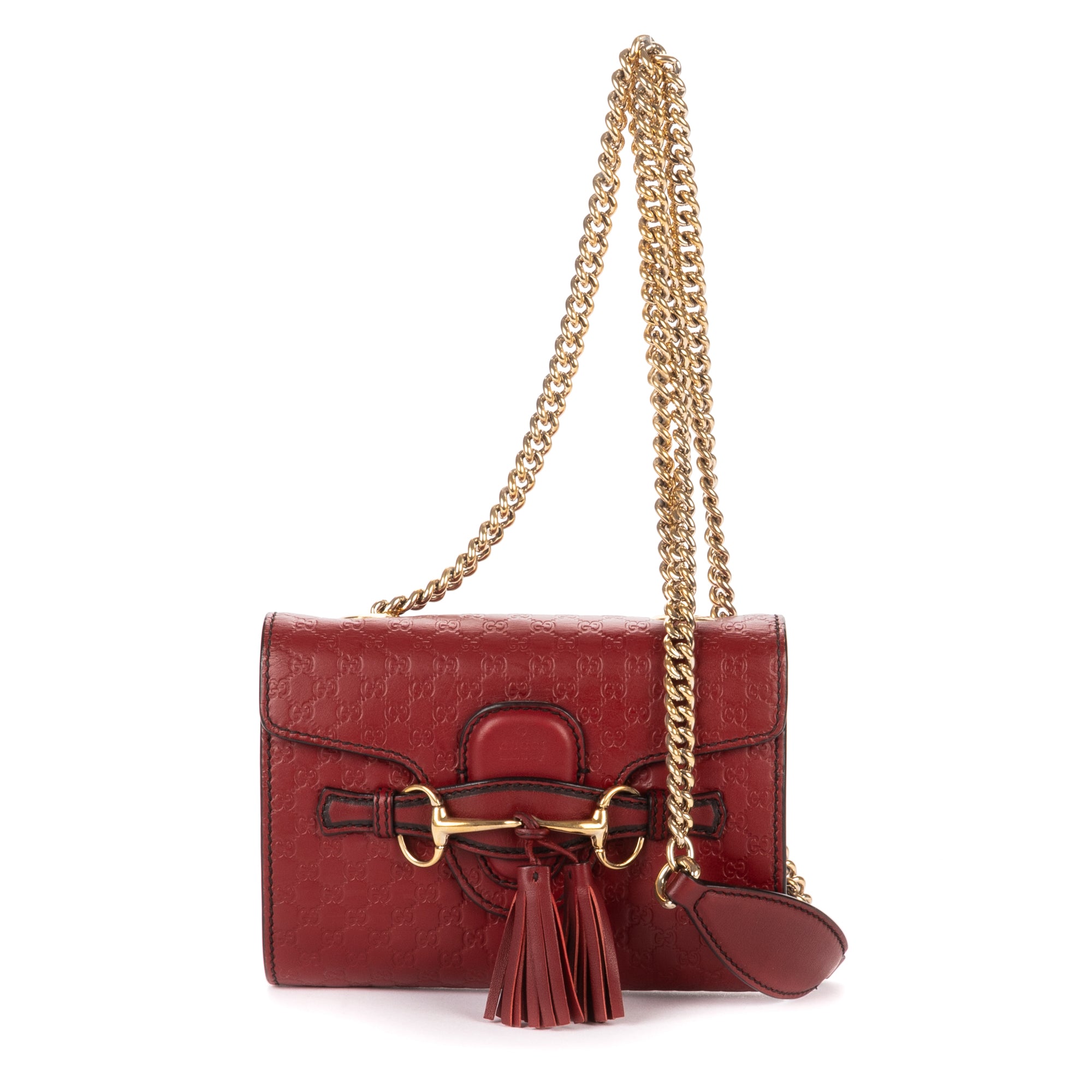 Shoulder Bag Mini Emily Crossbody Mini Burgundy Microguccissima Leather