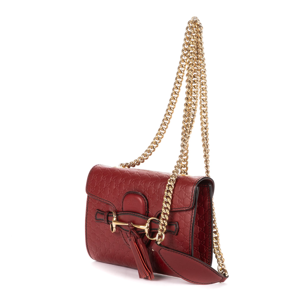 Shoulder Bag Mini Emily Crossbody Mini Burgundy Microguccissima Leather