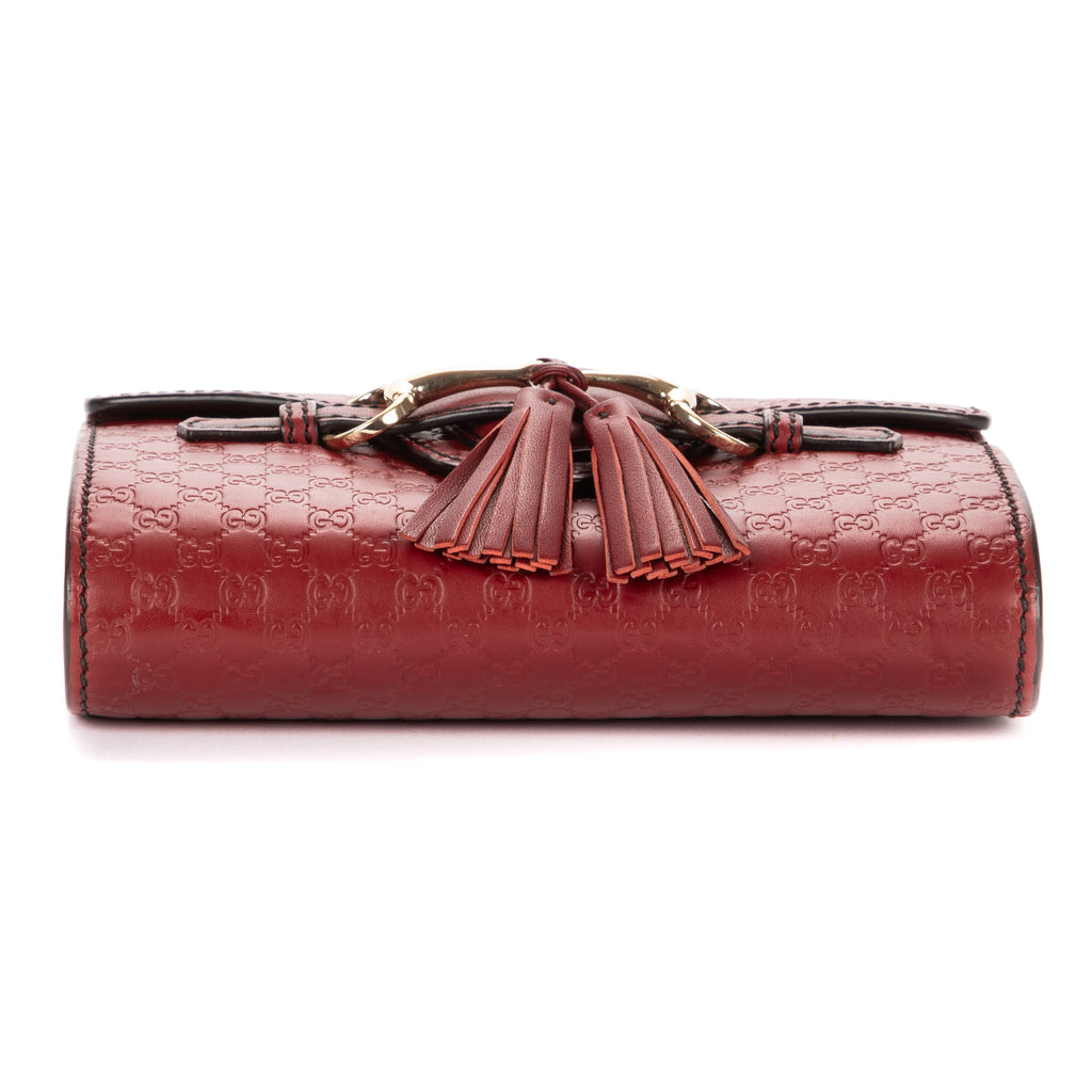 Shoulder Bag Mini Emily Crossbody Mini Burgundy Microguccissima Leather