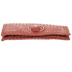 Clutch Turn Lock Clutch Brown Intrecciato Calfskin Leather