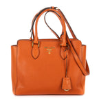 Shoulder Bag Convertible Sound Lock Satchel Orange Saffiano Leather