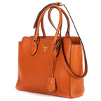 Shoulder Bag Convertible Sound Lock Satchel Orange Saffiano Leather