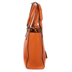 Shoulder Bag Convertible Sound Lock Satchel Orange Saffiano Leather