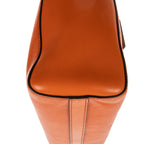 Shoulder Bag Convertible Sound Lock Satchel Orange Saffiano Leather