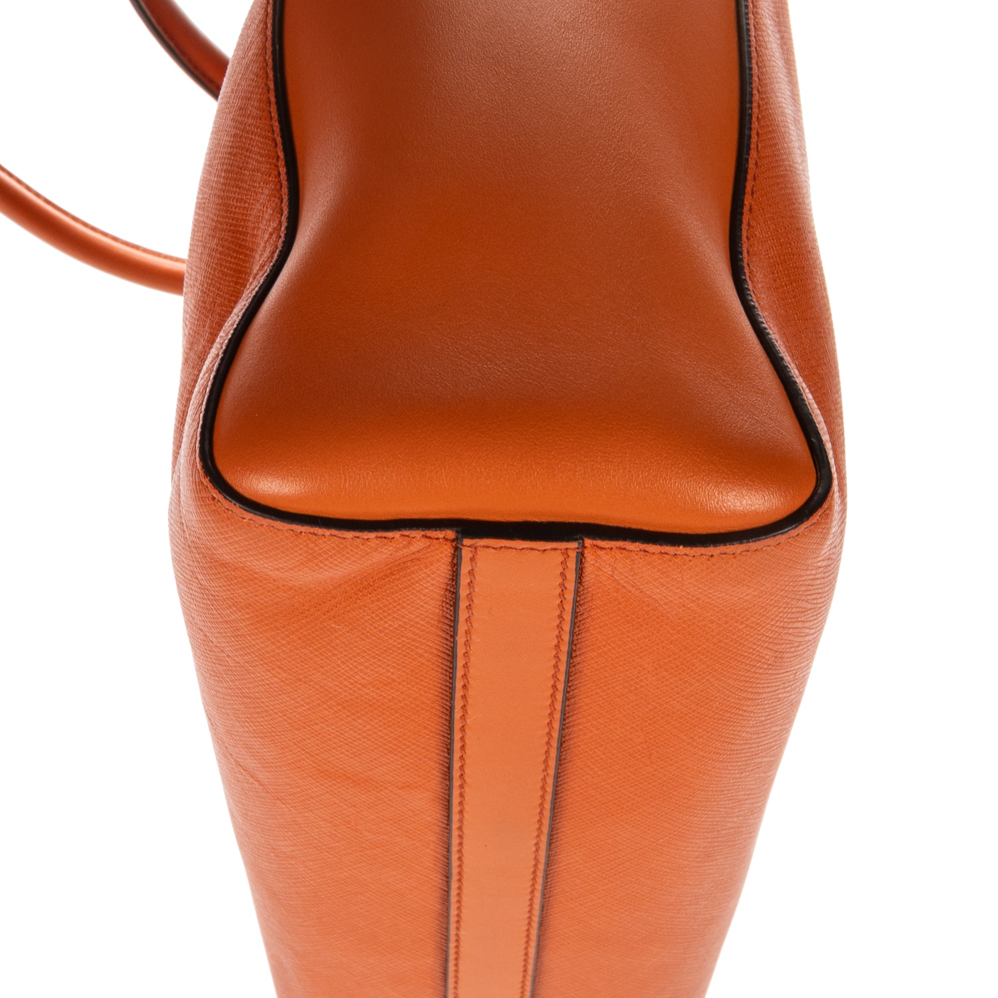 Shoulder Bag Convertible Sound Lock Satchel Orange Saffiano Leather