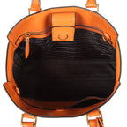 Shoulder Bag Convertible Sound Lock Satchel Orange Saffiano Leather