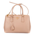 Shoulder Bag Small Double Zip Galleria Tote Small Pink Saffiano Leather